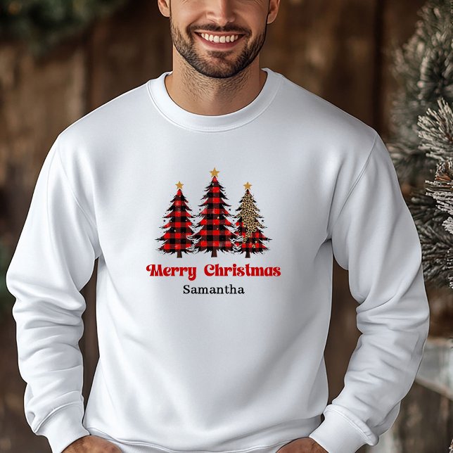 Lovely Plaid Tree Christmas Pullover Festive Outfi (Lovely Plaid Tree Christmas Pullover Festive Outfit)