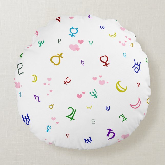 Lovely Planets Round Cushion (Front)