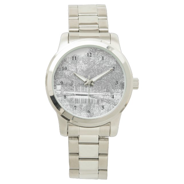 Lovely Pond in Black and White Watch (Front)