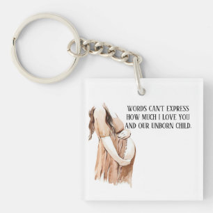 Lovely Pregnancy Wife Gift With Romantic Quote Key Ring