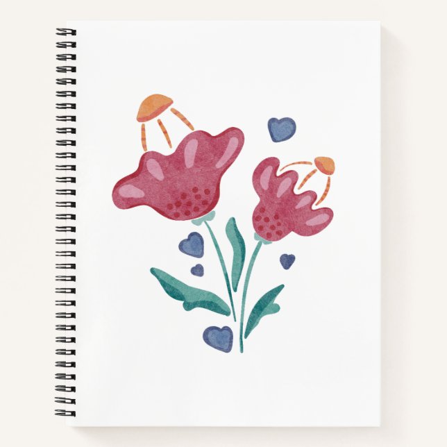 Lovely Psychedelic Flowers Notebook (Front)
