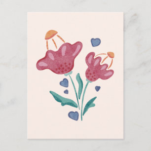 Lovely Psychedelic Flowers Postcard