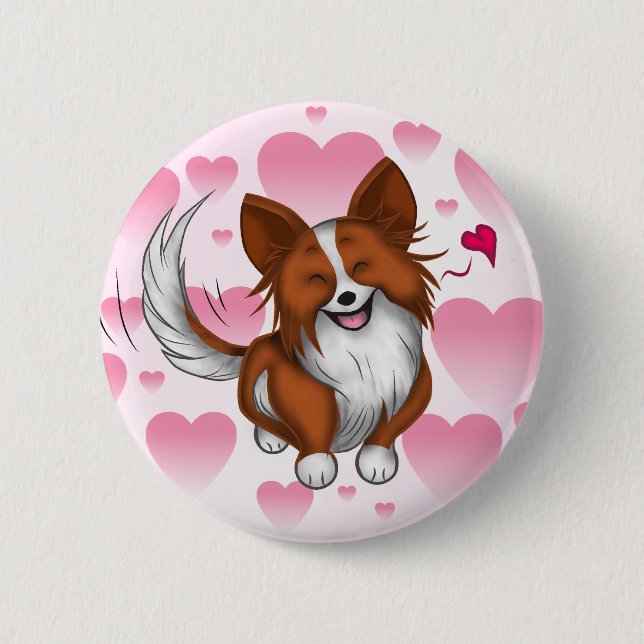Lovely Puppy 6 Cm Round Badge (Front)