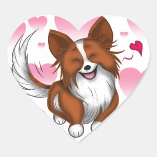Lovely Puppy Heart Sticker