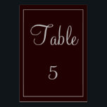 Lovely Purple and Grey Wedding Table Number<br><div class="desc">Lovely purple and grey wedding table signs.  This design features a dark purple background with text in grey.  There is also a grey border.  Very easy to customise.  Order yours today!</div>