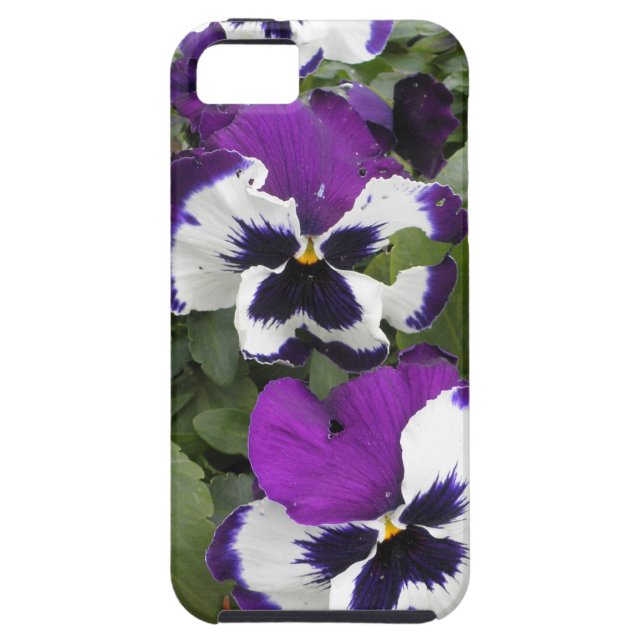 Lovely Purple and White Pansy Art Case-Mate iPhone Case (Back)