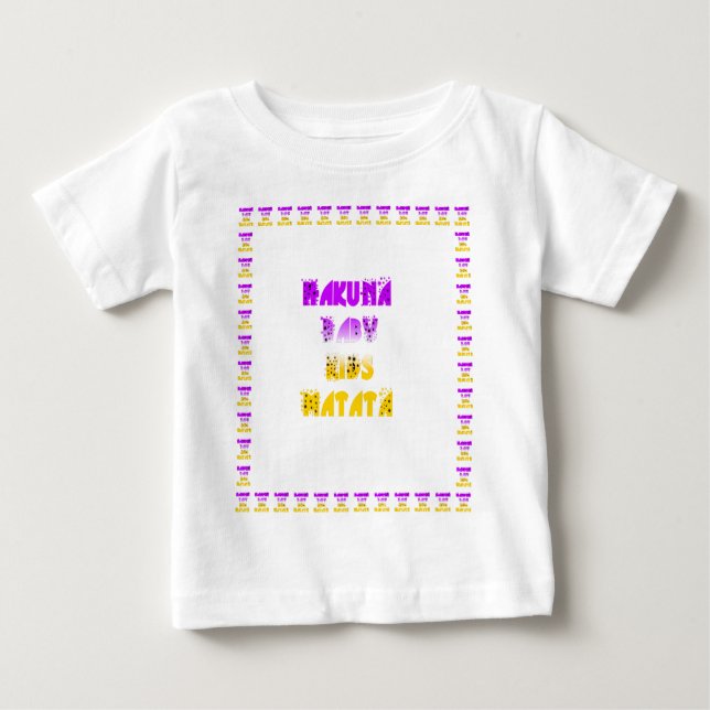 Lovely Purple and Yellow Hakuna Matata Baby Kids  Baby T-Shirt (Front)