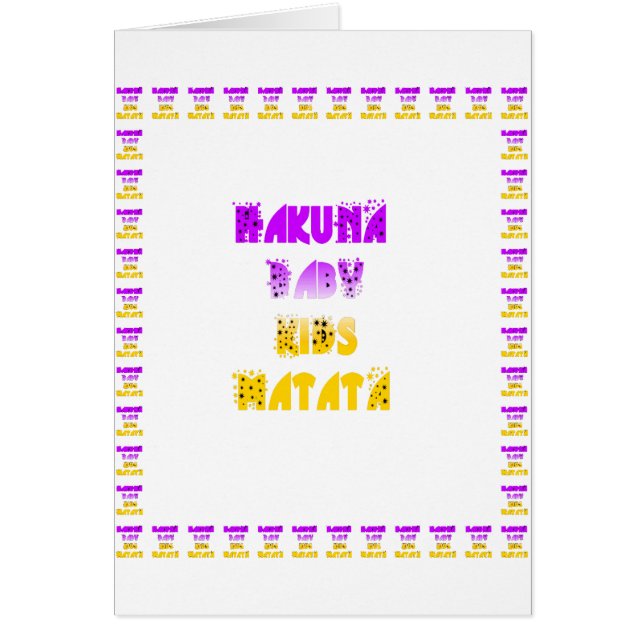 Lovely Purple and Yellow Hakuna Matata Baby Kids G (Front)