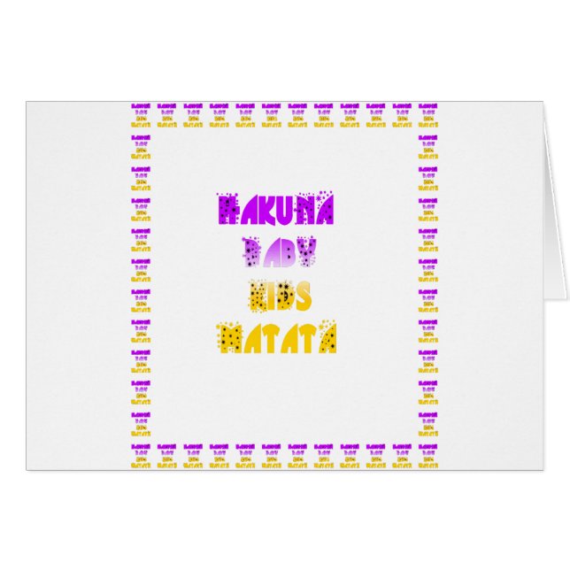 Lovely Purple and Yellow Hakuna Matata Baby Kids G (Front Horizontal)