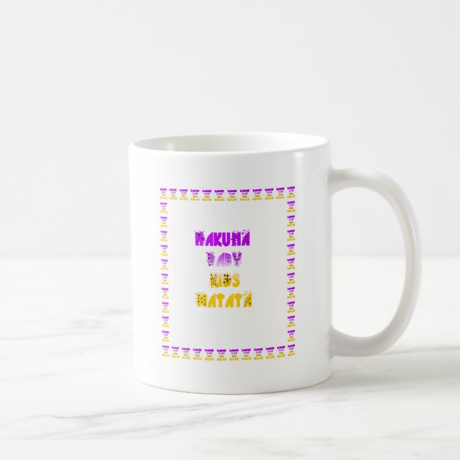 Lovely Purple and Yellow Hakuna Matata Baby Kids G Coffee Mug (Right)