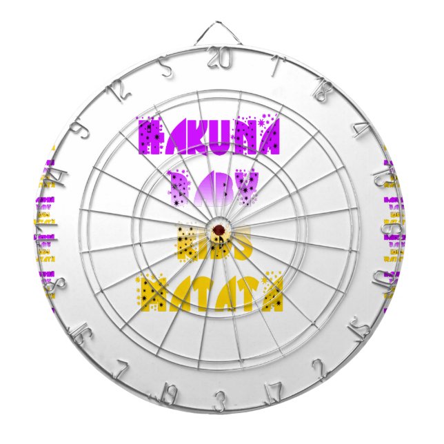 Lovely Purple and Yellow Hakuna Matata Baby Kids G Dartboard (Front)