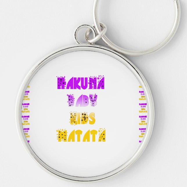 Lovely Purple and Yellow Hakuna Matata Baby Kids G Key Ring (Front)