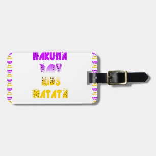 Lovely Purple and Yellow Hakuna Matata Baby Kids G Luggage Tag