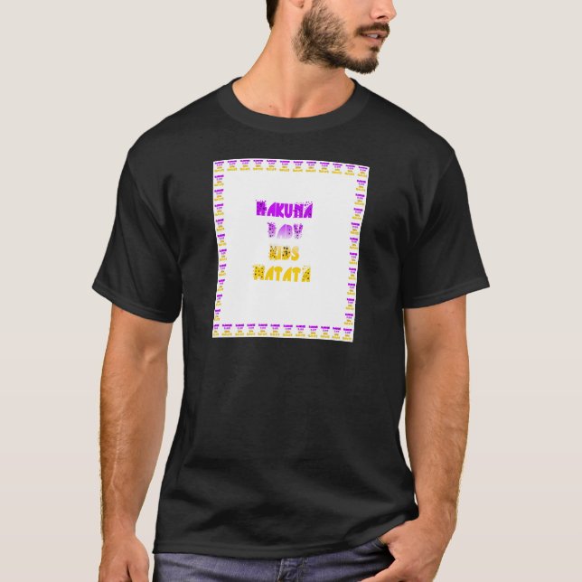 Lovely Purple and Yellow Hakuna Matata Baby Kids G T-Shirt (Front)