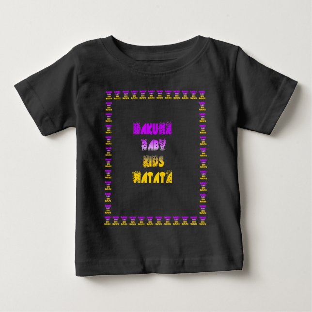 Lovely Purple and Yellow Hakuna Matata Baby Kids G T-Shirt (Front)
