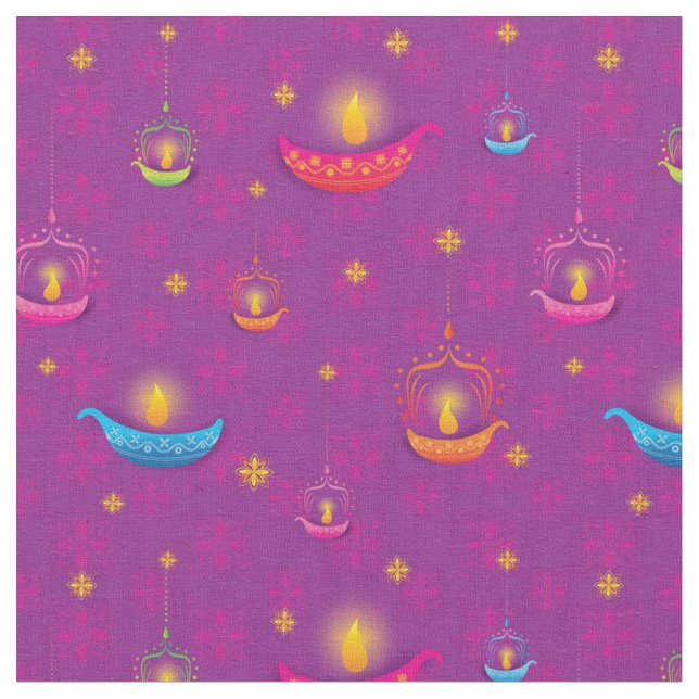 Lovely Purple Diwali fabric (Close Up)