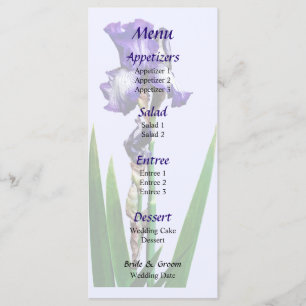 Lovely Purple Irises Wedding Menu
