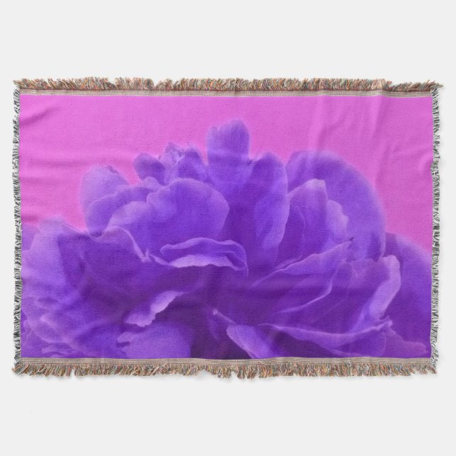 Lovely Purple Raspberry Floral Throw Blanket (Front)