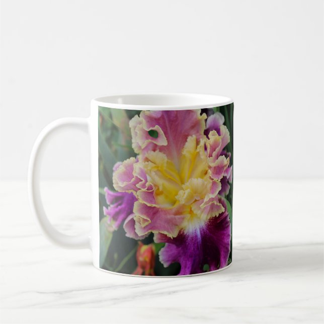 Lovely Purple & Yellow Iris Mug (Left)