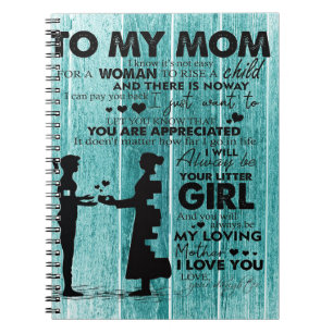 Lovely Quotes To My Mum Gift For Mother Notebook
