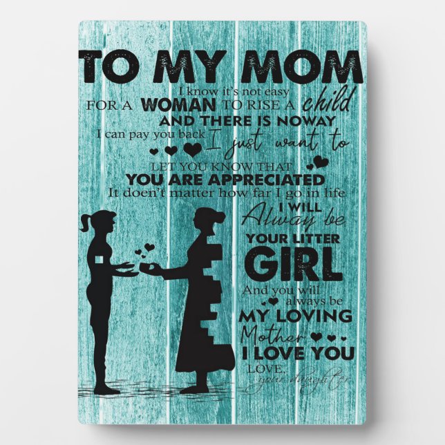 Lovely Quotes To My Mum | Gift For Mother Plaque (Front)