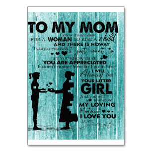 Lovely Quotes To My Mum Gift For Mother Table Number
