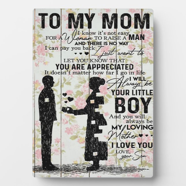 Lovely Quotes To My Mum, Mum Present Plaque (Front)