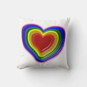 lovely rainbow heart cushion