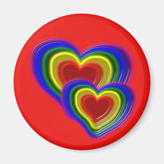 lovely rainbow heart magnet (Front)