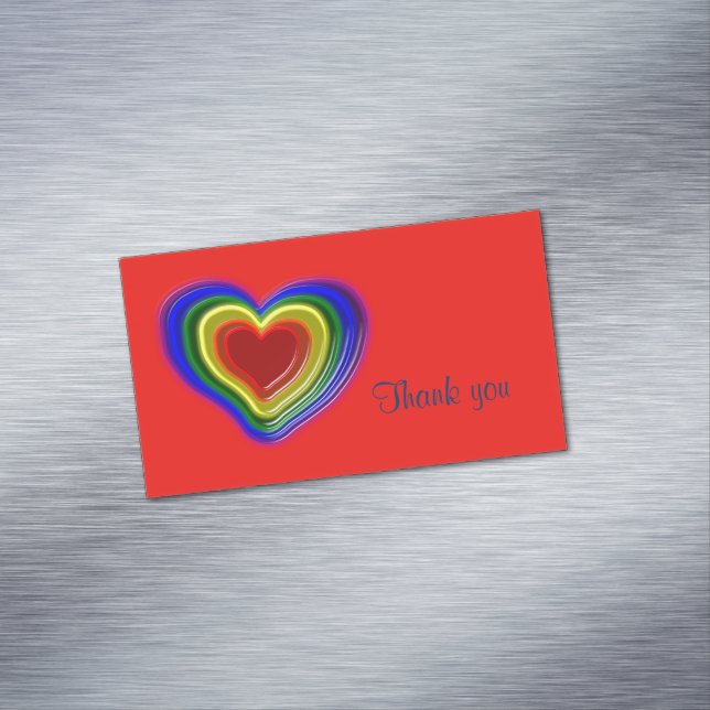 lovely rainbow heart 	Magnetic business card (In Situ)