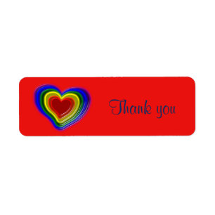 lovely rainbow heart return address label