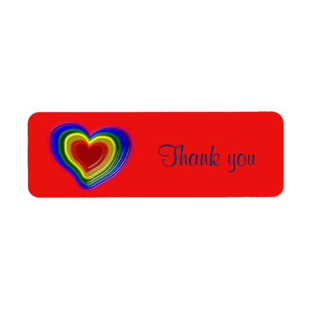 lovely rainbow heart return address label (Front)