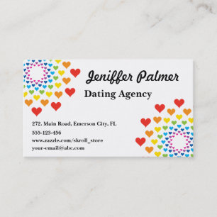 Lovely rainbow of hearts business card