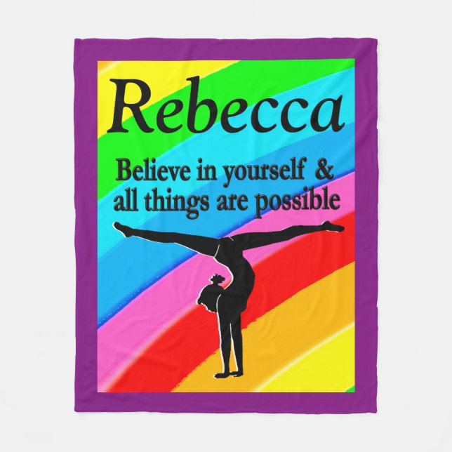 LOVELY RAINBOW PERSONALIZED GYMNASTICS BLANKET (Front)