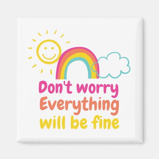 Lovely Rainbow, Sun and Cloud  Magnet (Front)