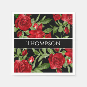 Lovely Red and Black Custom  Napkin