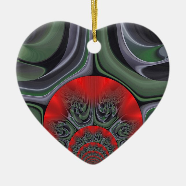 Lovely Red Aurora Art Print Ceramic Ornament (Front)