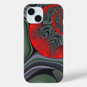 Lovely Red Aurora Art Print Customise Product iPhone 15 Case