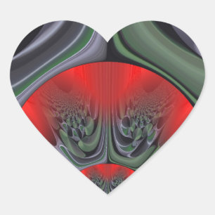 Lovely Red Aurora Art Print Heart Sticker