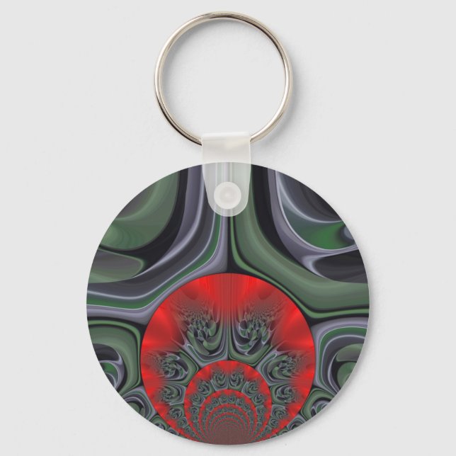 Lovely Red Aurora Art Print Key Ring (Front)