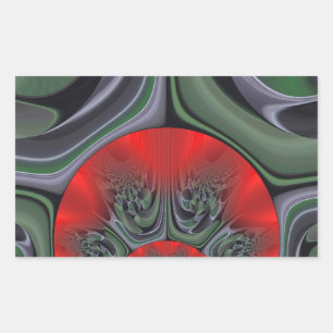 Lovely Red Aurora Art Print Rectangular Sticker