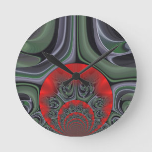 Lovely Red Aurora Art Print Round Clock