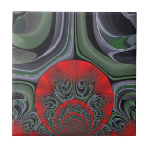 Lovely Red Aurora Art Print Tile
