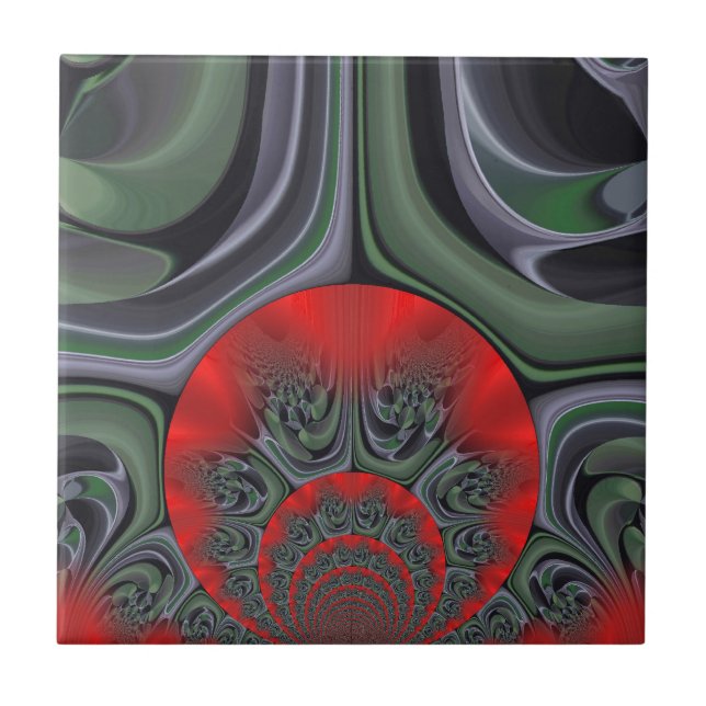 Lovely Red Aurora Art Print Tile (Front)