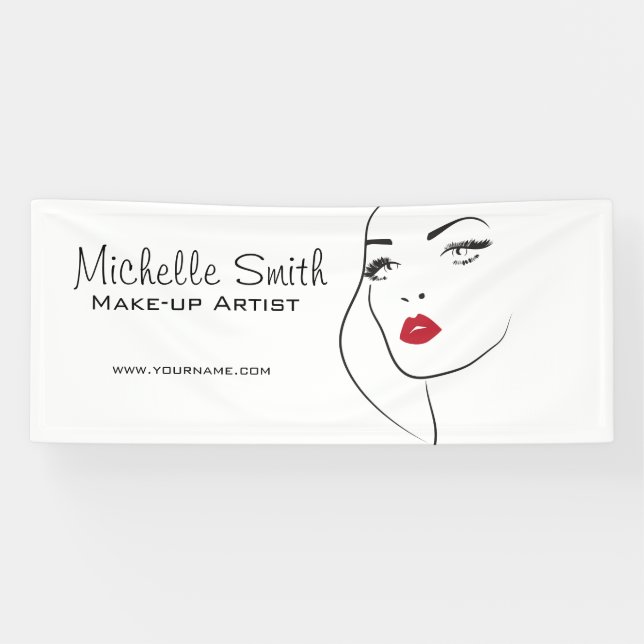 Lovely red lips make up artist  branding banner (Horizontal)