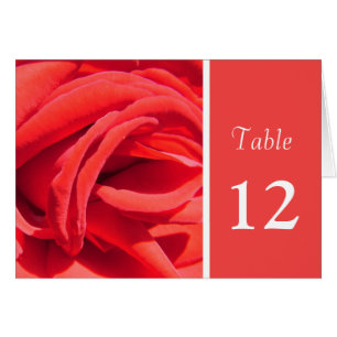 lovely red rose flower dinner table number