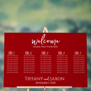Lovely Red Small Wedding Acrylic Seating Chart