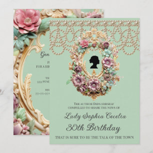 Lovely Regency Floral Birthday Invitation