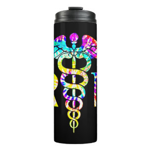 Lovely RN Registered Nurse Tie Dye Beautiful uniqu Thermal Tumbler
