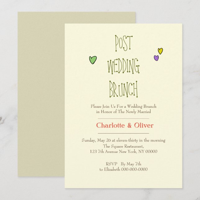 Lovely romantic hearts invitation (Front/Back)